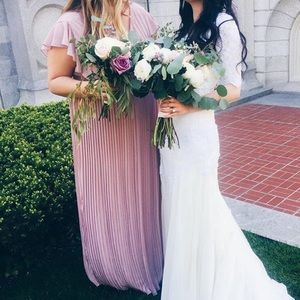 Asos pleated bridesmaid dress